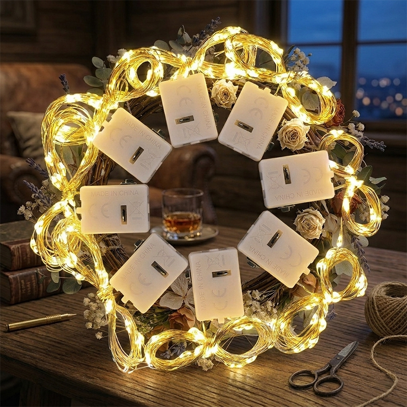 24 Battery Operated Fairy Lights [3 Modes] 7ft 20 LED Mini Twinkle String Lights Waterproof Silver Wire Firefly Starry Sky Lights for Weddings