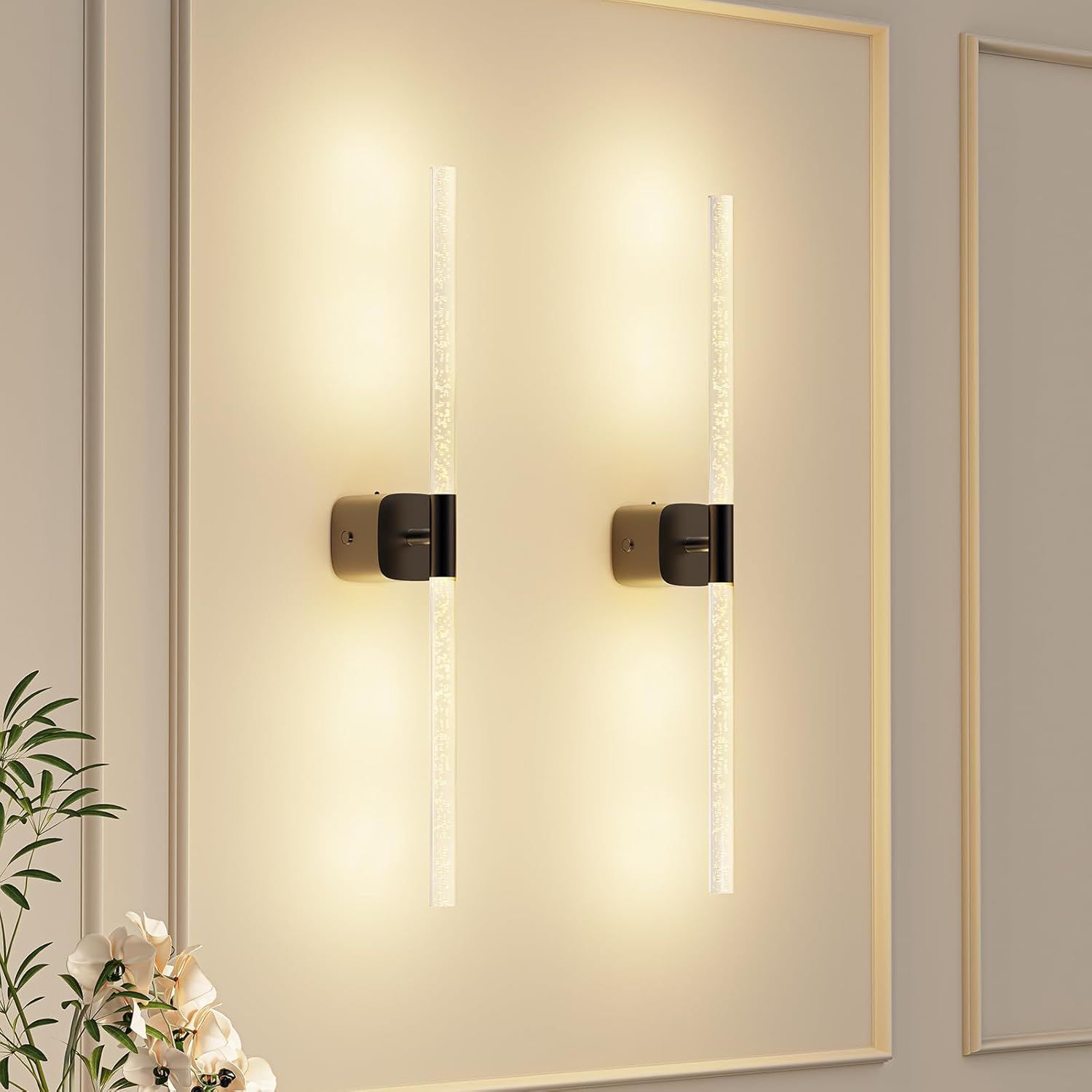 Black Battery Operated Wall Sconce Set of 2 Black Battery Operated Wall Sconce Set of 2