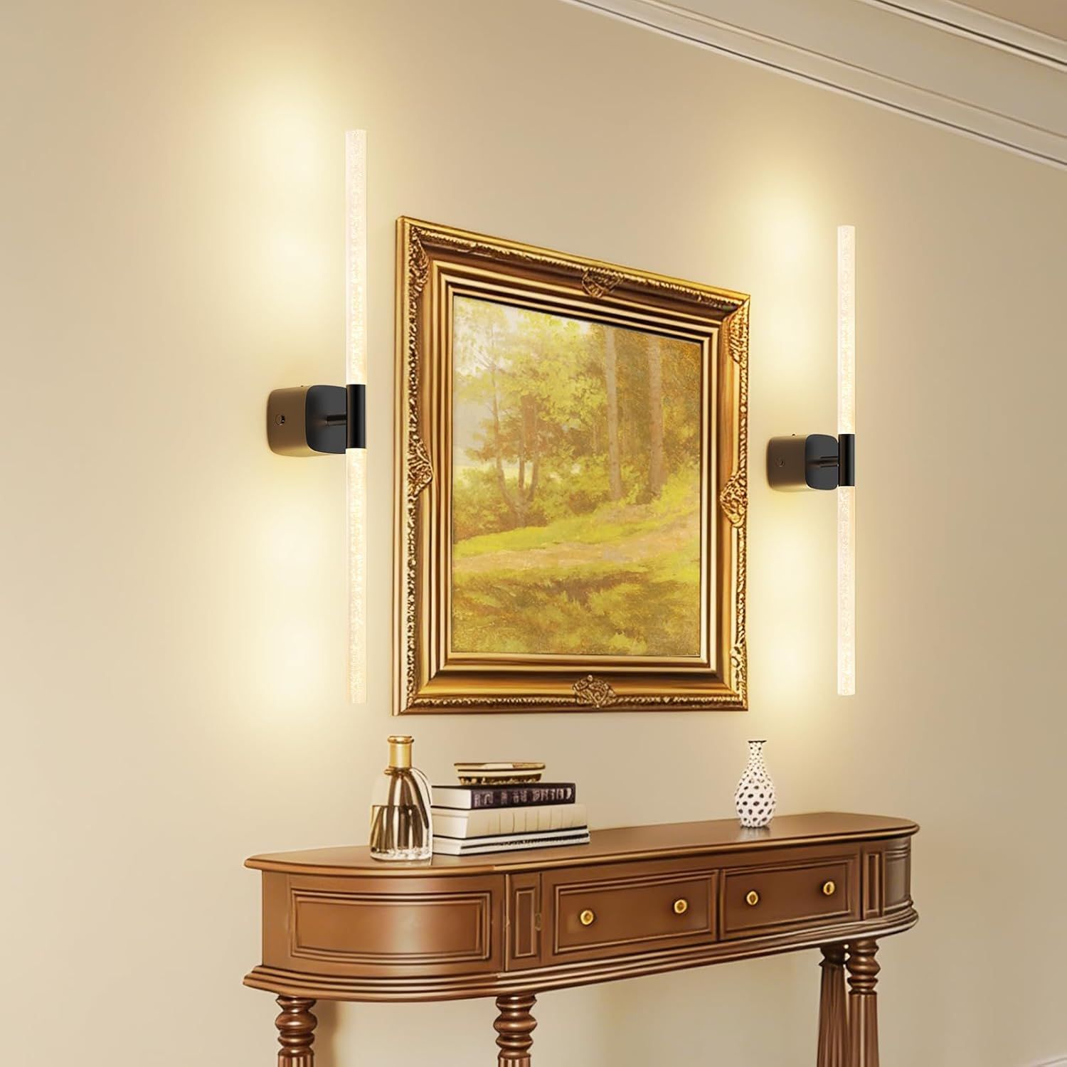Black Battery Operated Wall Sconce Set of 2