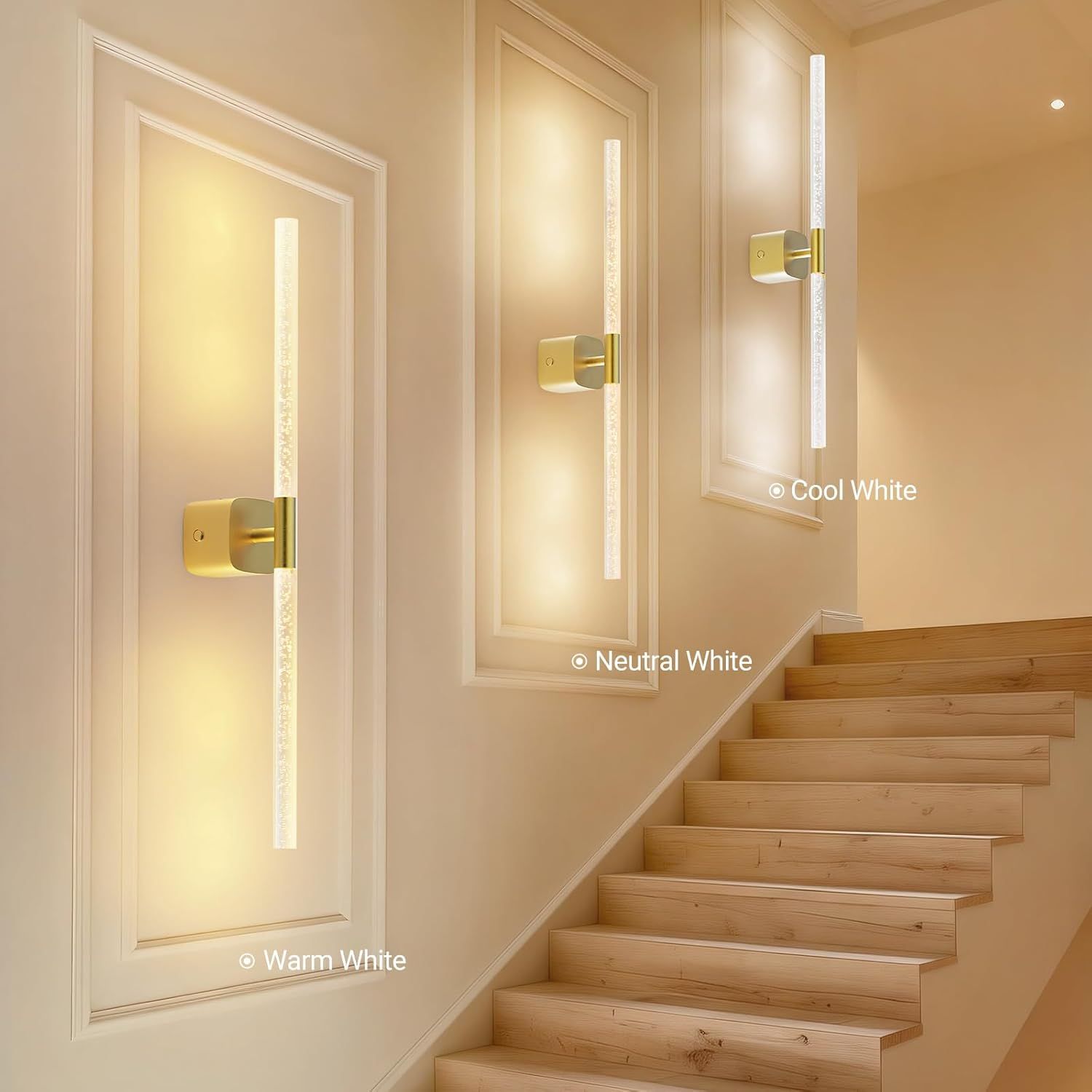 Gold Battery Operated Wall Sconce Set of 2