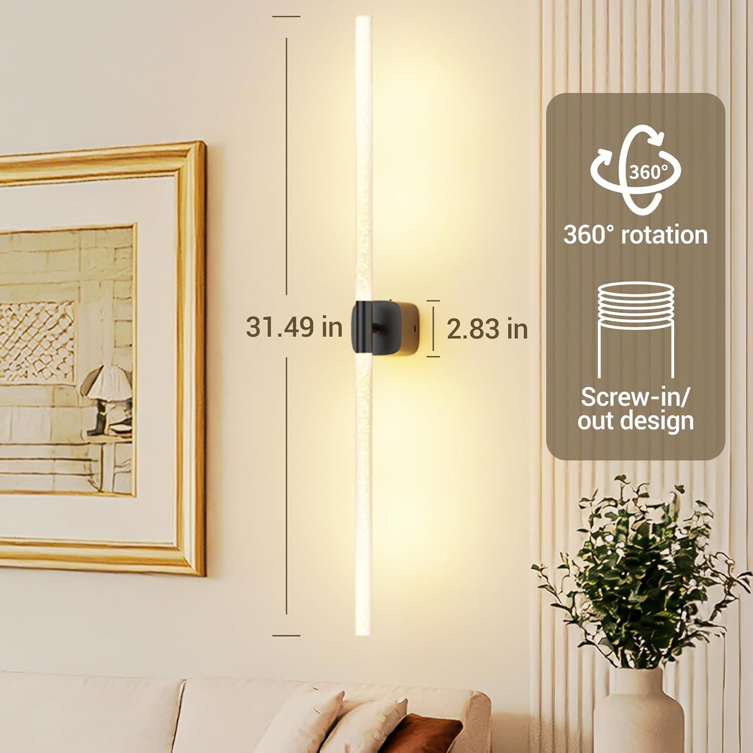 Black Battery Operated Wall Sconce Set of 2