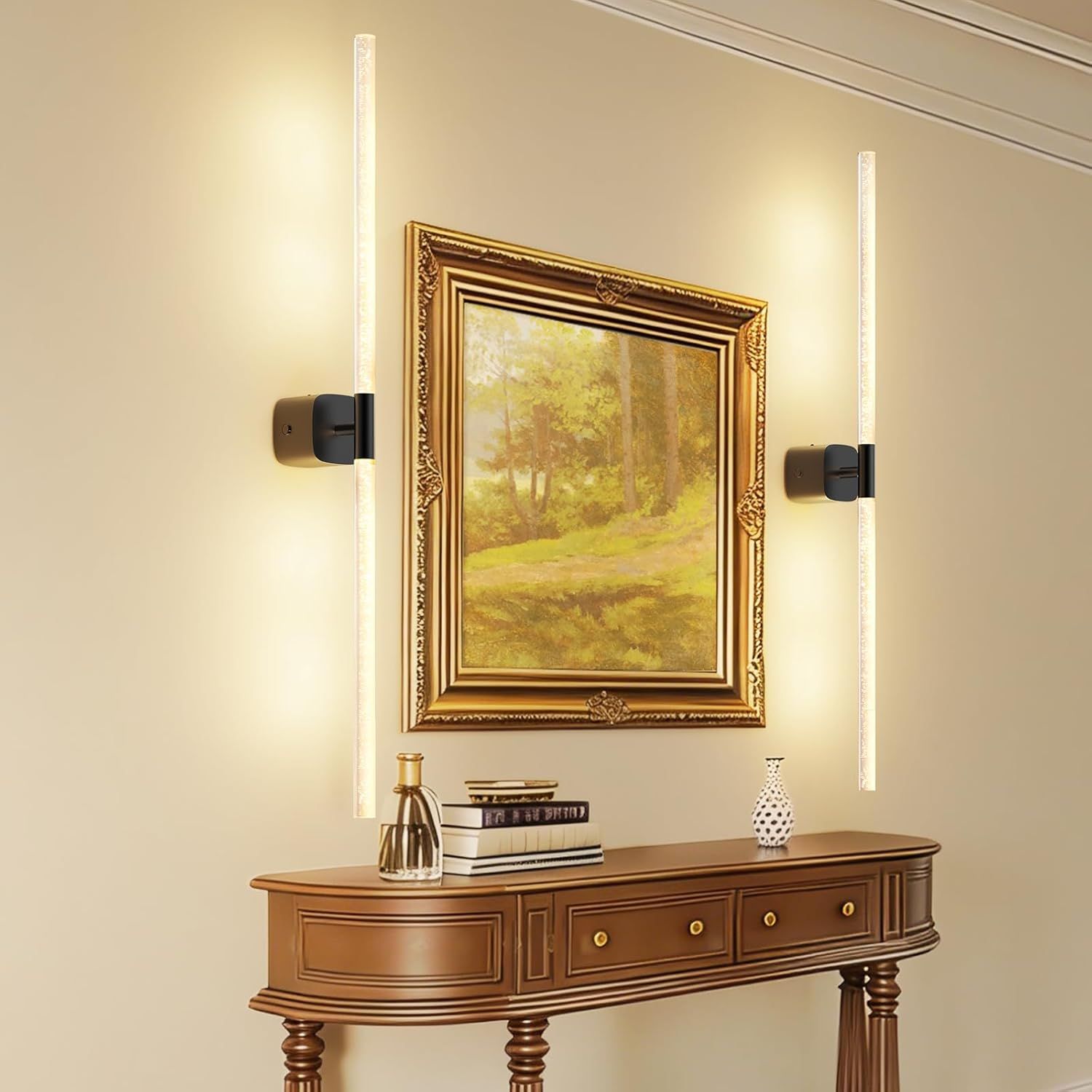 Black Battery Operated Wall Sconce Set of 2