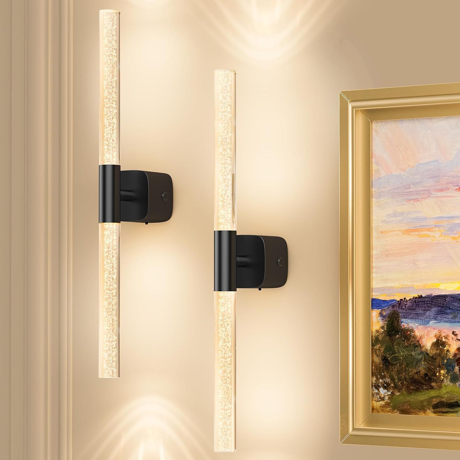 Battery Operated Wall Sconce Set of 2 Black Rechargeable Acrylic Crystal Sconce Wall Decor Set of 2 with 12000mAh CCT Dimmable 350° Rotate Remote Wireless Wall Light for Bedroom Living Room Battery Operated Wall Sconce Set of 2 Black Rechargeable Acrylic Crystal Sconce Wall Decor Set of 2 with 12000mAh CCT Dimmable 350° Rotate Remote Wireless Wall Light for Bedroom Living Room