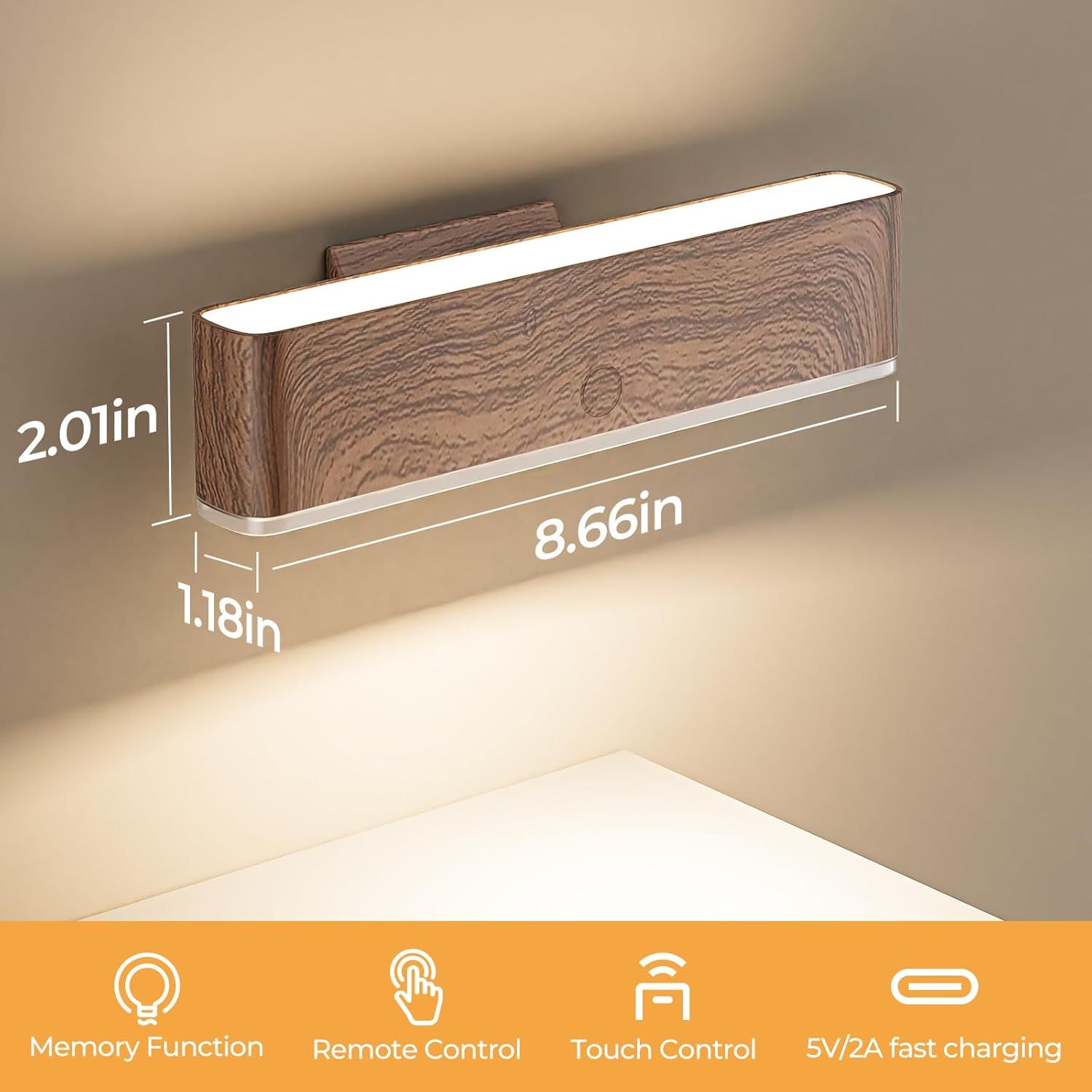 Magnetic Wireless Battery Operated Wall Sconce