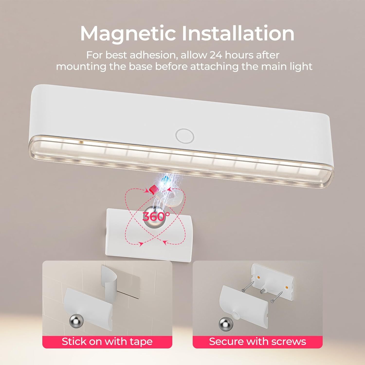 Wireless Vanity Lights for Mirror Set of 2-4000mAh Rechargeable Stick On Makeup Light with CCT Modes & Dimmable Brightness