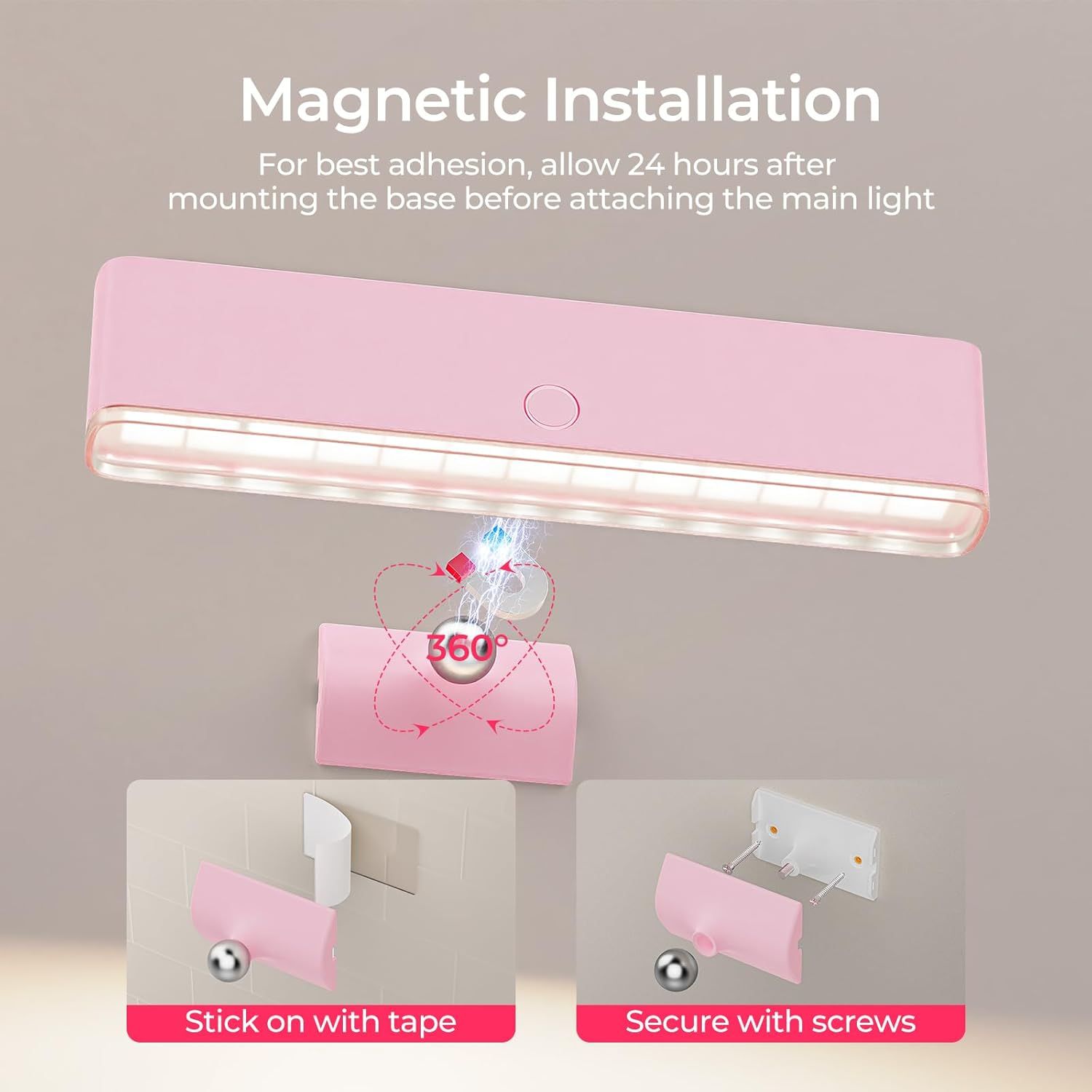 Wireless Vanity Lights for Mirror Set of 2-4000mAh Rechargeable Stick On Makeup Light with CCT Modes & Dimmable Brightness