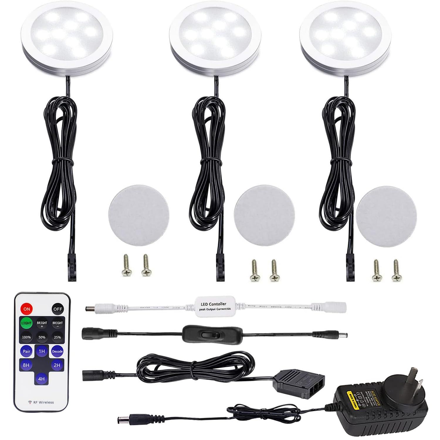 3 Pack Round Display 240V LED Puck Lights 3 Pack Round Display 240V LED Puck Lights