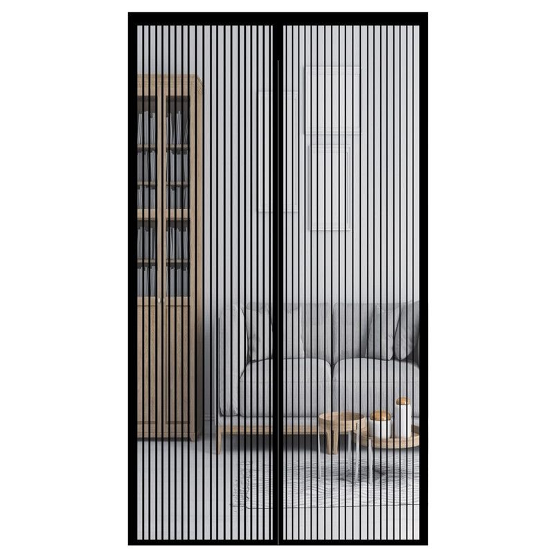 Magnetic Door Screens - 80x210 cm Self-Closing - High-Density Insect Mesh - No Drilling Required - Black Magnetic Door Screens - 80x210 cm Self-Closing - High-Density Insect Mesh - No Drilling Required - Black