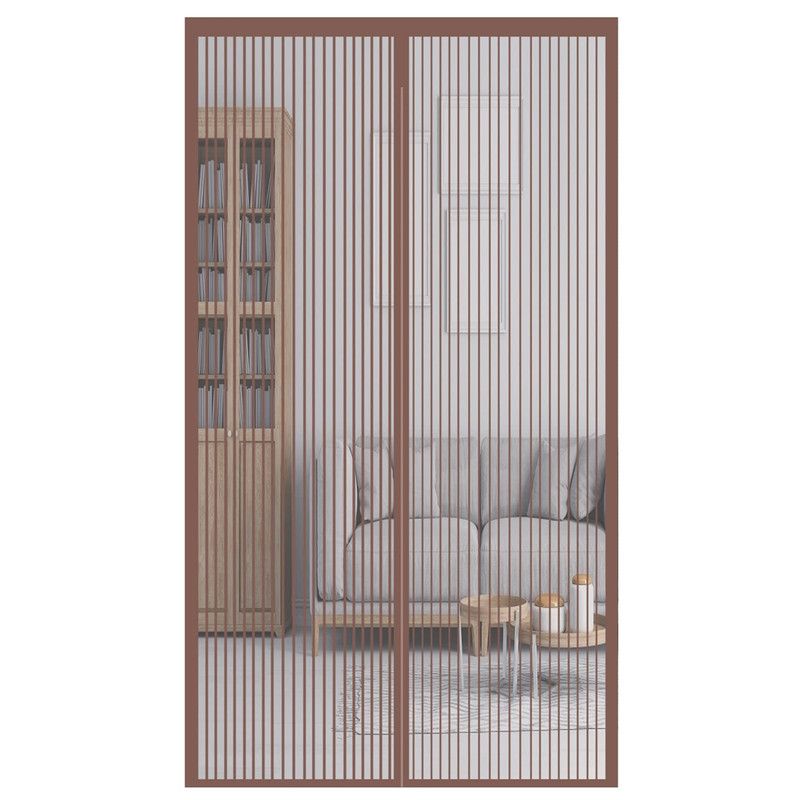 Magnetic Door Screens - 80x210 cm Self-closing - High-Density Insect Screen - No Drilling Required - Brown Magnetic Door Screens - 80x210 cm Self-closing - High-Density Insect Screen - No Drilling Required - Brown