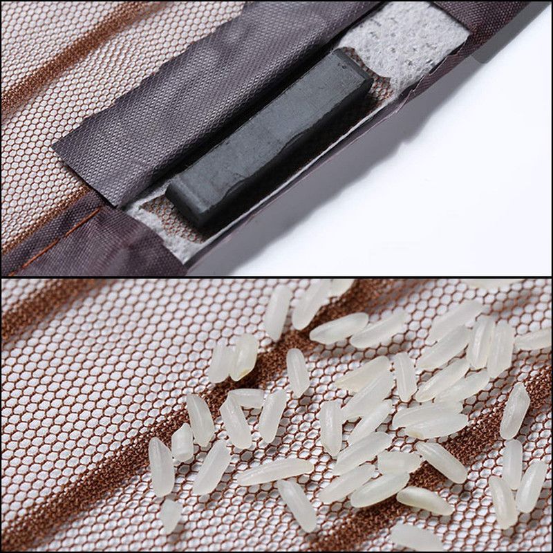 Magnetic Door Screens - 80x210 cm Self-closing - High-Density Insect Screen - No Drilling Required - Brown