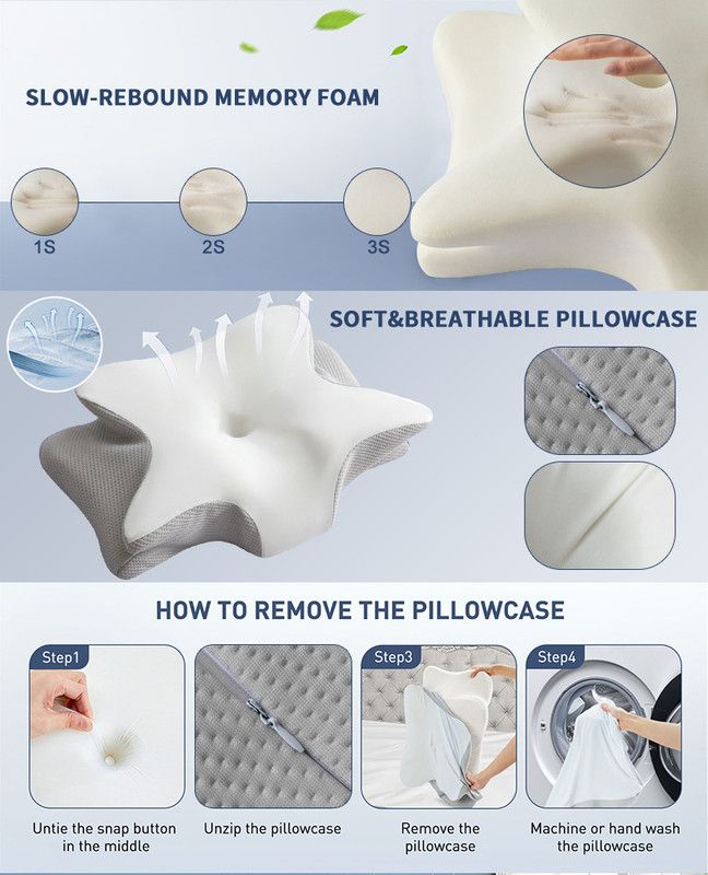 Ice Silk Butterfly-Shaped Memory Foam Pillow