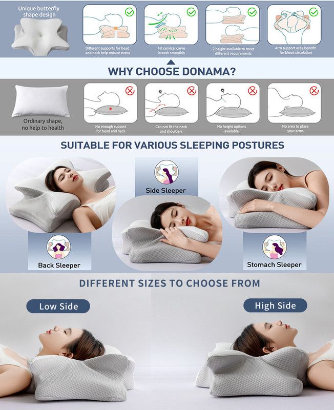 Ice Silk Butterfly-Shaped Memory Foam Pillow