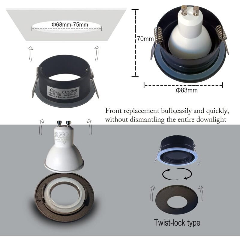 4 Pack Recessed Spotlights