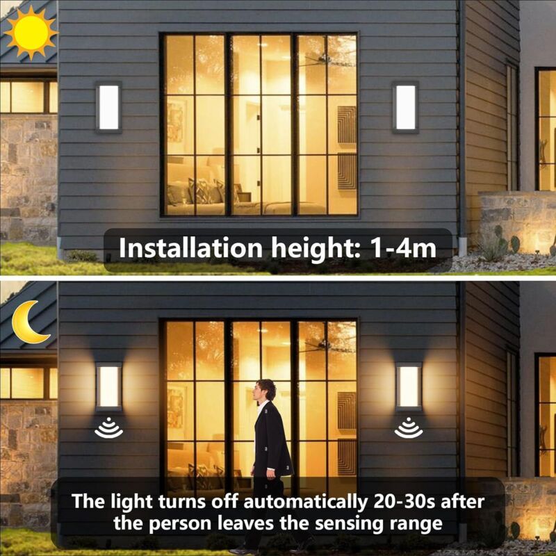 2 Pack Wall Light with Motion Sensor