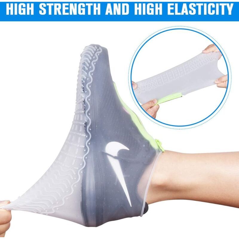 Reusable Silicone Shoe Covers with Non Slip Reinforced Sole