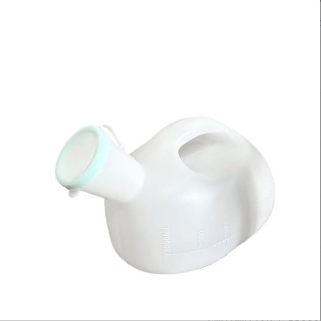 Thick Plastic Mens Bedpan Bottle with Lid Urinals for Men 3000 ml/100 oz Portable for Adults/Large for Hospital, Incontinence, Elderly, Travel (BLUE)