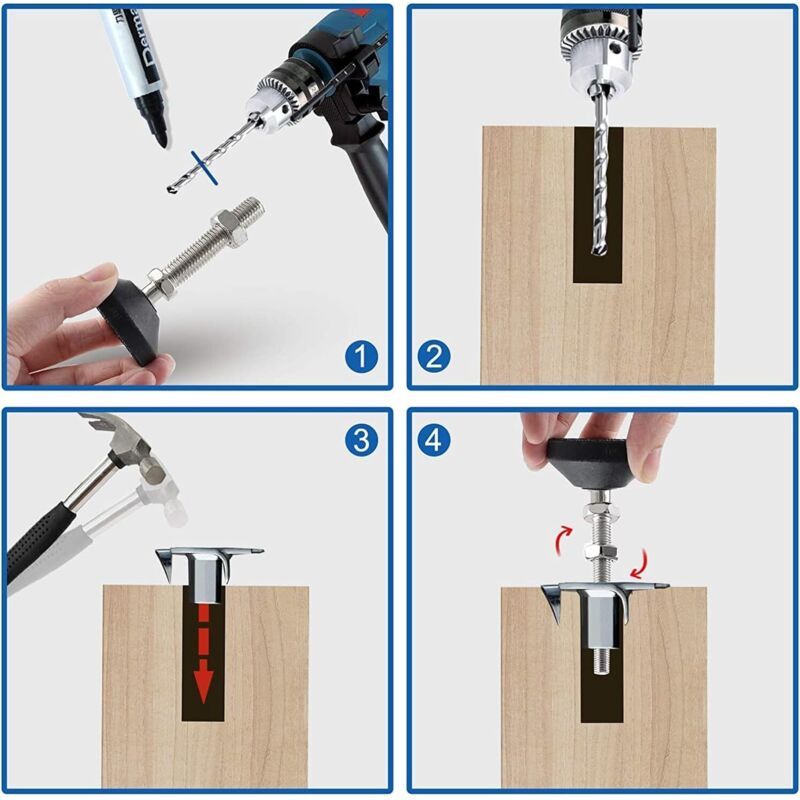 8 Pack Adjustable Leveling Feet M10 x 100 Load Capacity 500 kg Furniture Feet