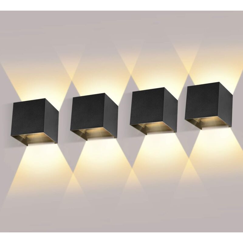 4 Pack 12W LED Wall Lights Adjustable Beam Angle IP65 Waterproof 3000K Warm White 4 Pack 12W LED Wall Lights Adjustable Beam Angle IP65 Waterproof 3000K Warm White