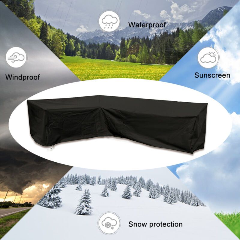 Garden Corner Sofa Cover Waterproof 210D Oxford L Shape Furniture Cover