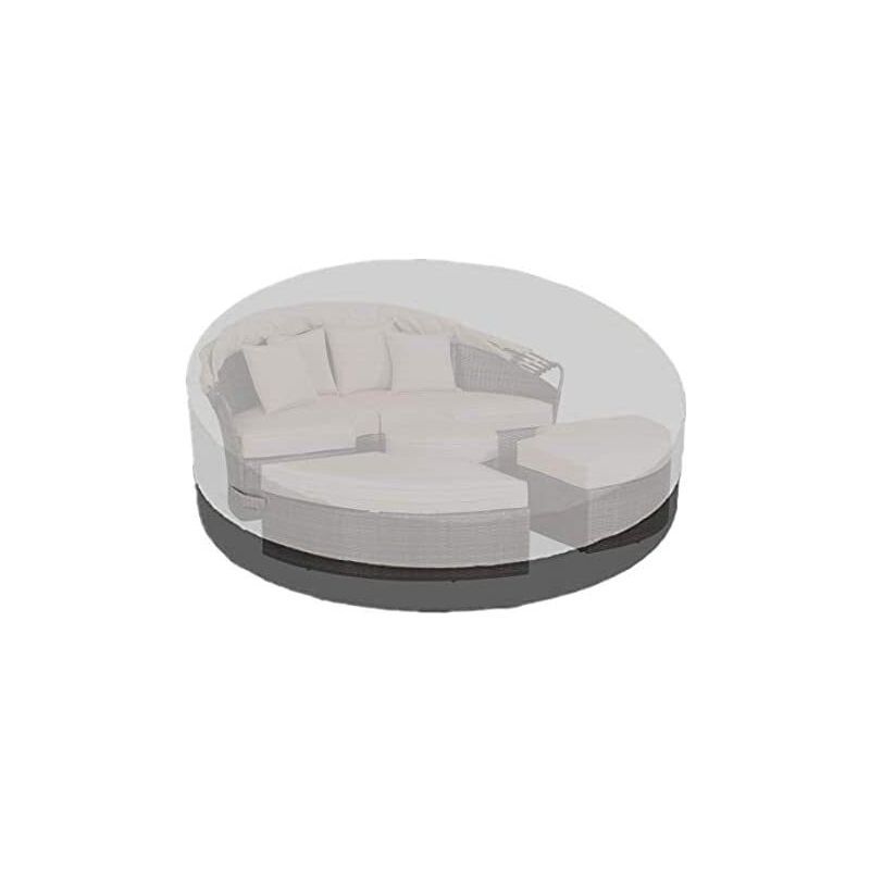 Round Garden Sofa Bed Cover Waterproof 210D Oxford Black