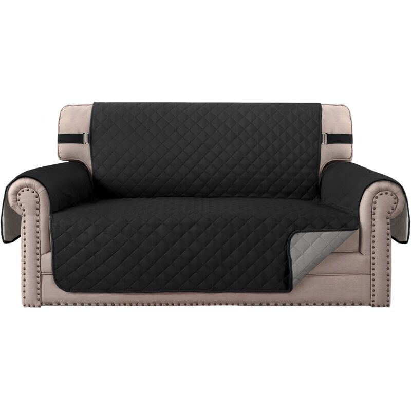 Recliner Armchair Cover Reversible Quilted Black Recliner Armchair Cover Reversible Quilted Black