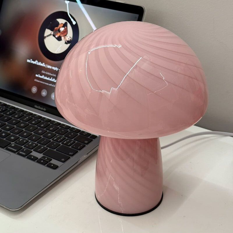Modern Mushroom Glass Table Lamp Pink Modern Mushroom Glass Table Lamp Pink