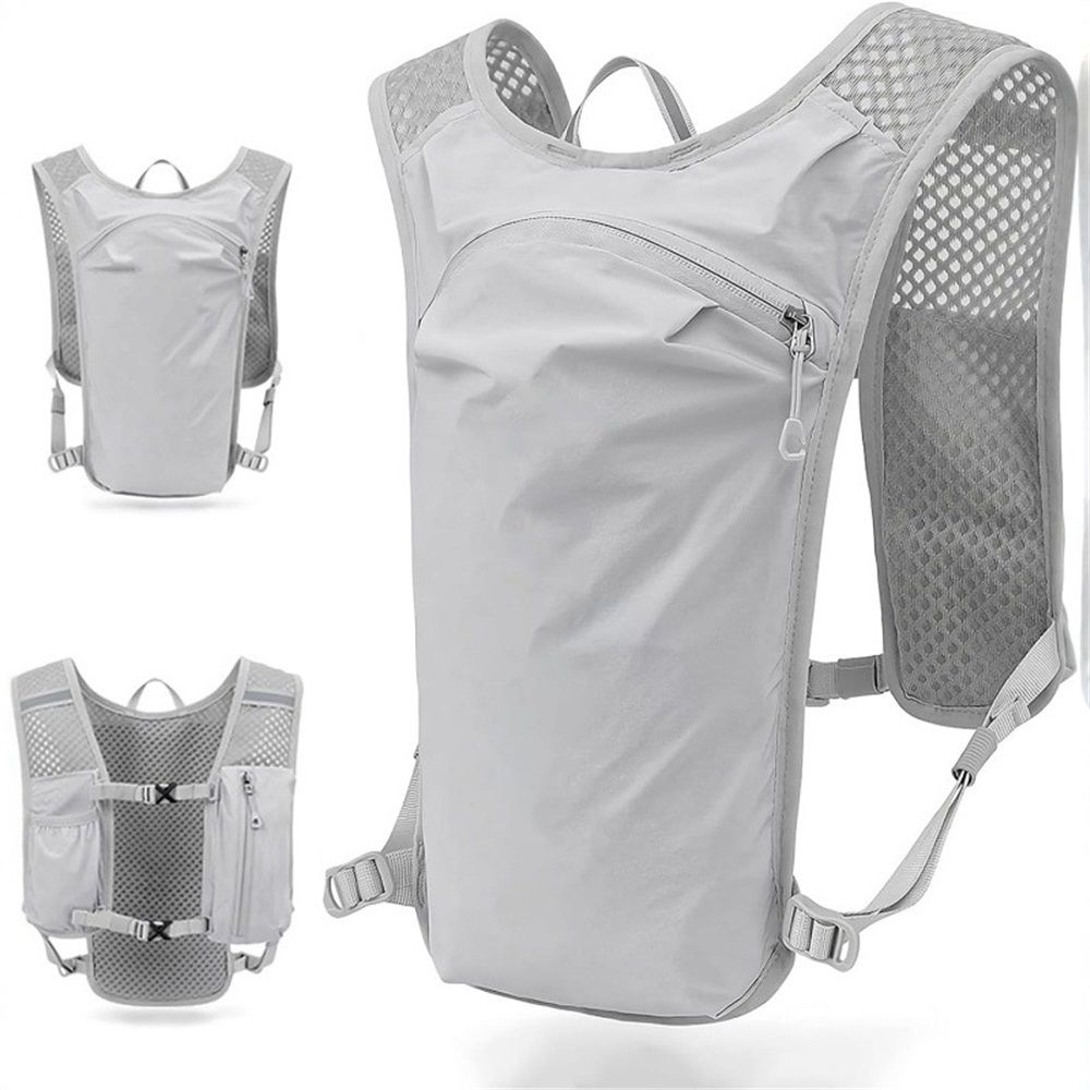 Hiking Hydration Pack Running Backpack Daypack Vest with Water Bladder for Women Men Cycling Biking Trail Race（granny gray）