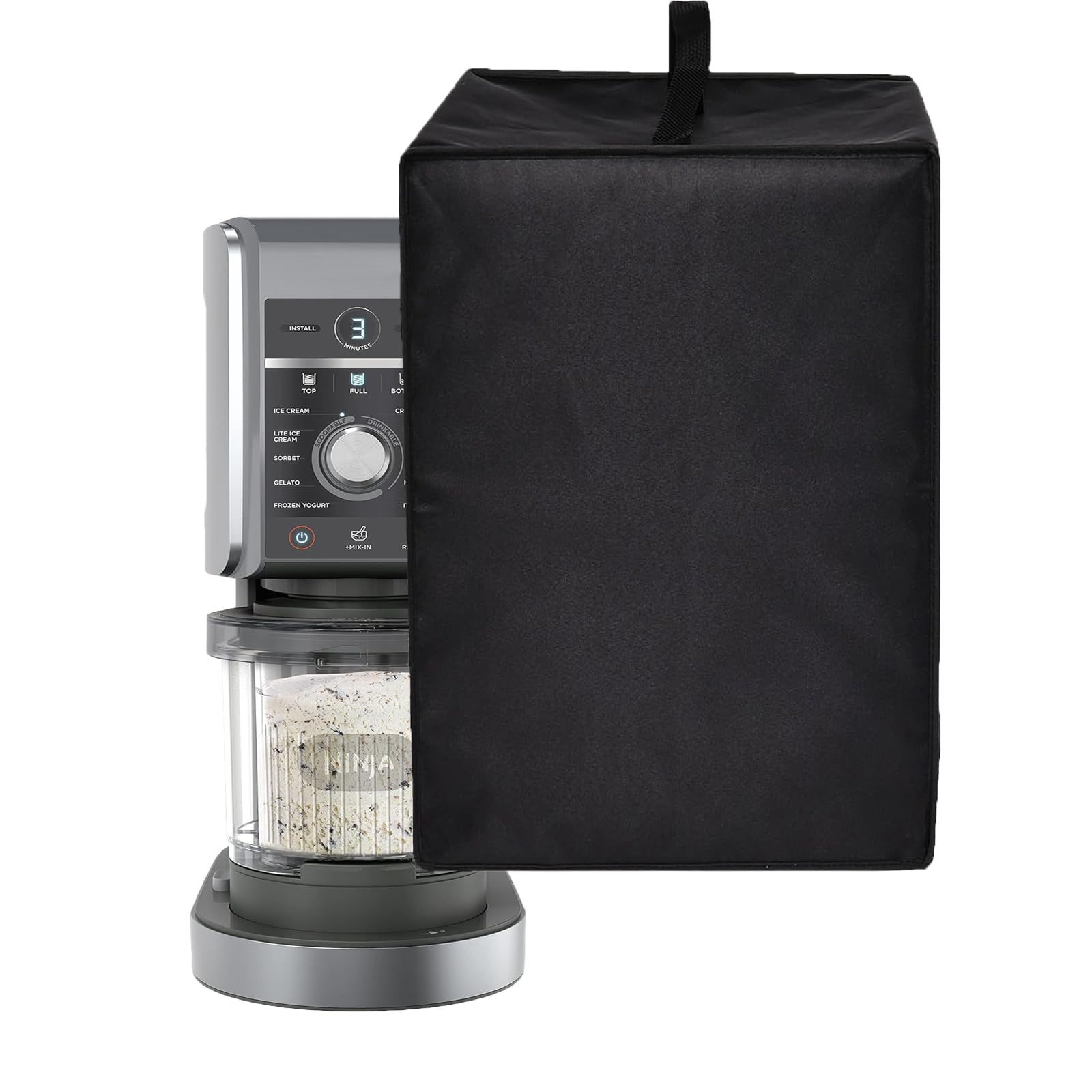 Ice Cream Maker Cover Heavy Duty Heat-resistant Waterproof Dust Protective Frozen Treat Maker Cover Case （black,There is only one dust cover）