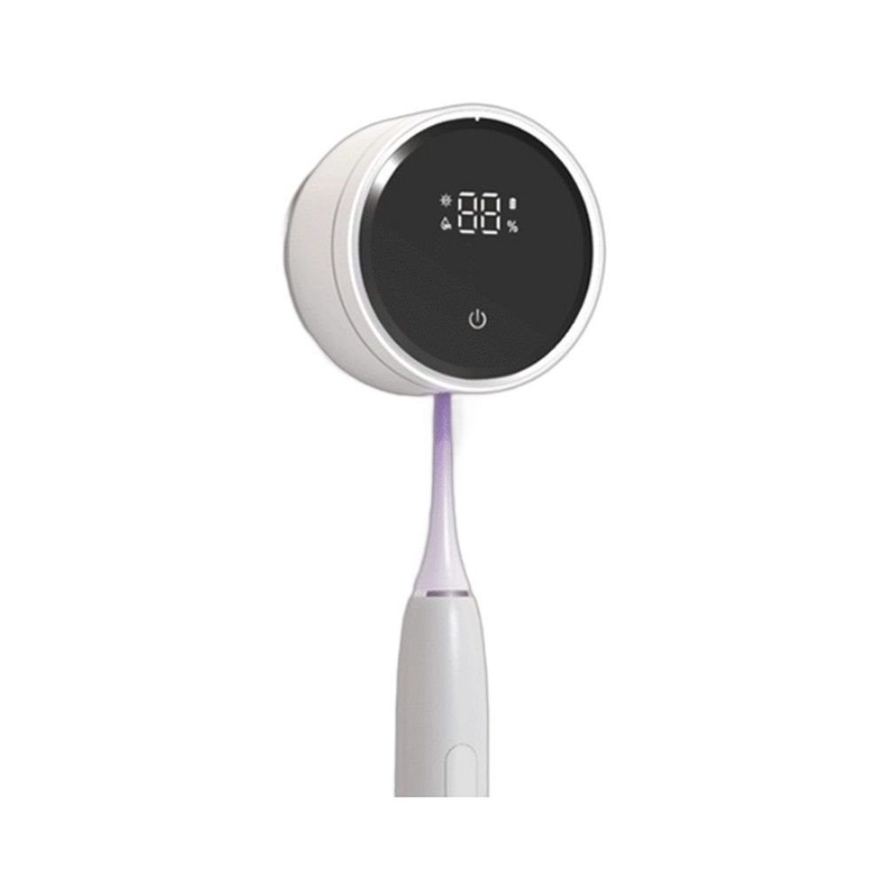 Wall Mounted Toothbrush Holder & Toothbrush Cleaner,Electric Toothbrush Holder, Razor Holder and Cleaner for Bathroom Accessory, with Auto Inductive Open/Close Cover, Clean, Dry for Home, Travel