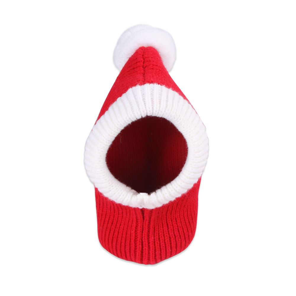 Christmas Dog Hat Costume for Large Medium Dog Warm Winter Dog Hat Neck Ear Warmer Headband Protector for Golden Retriever Labrador (M red)