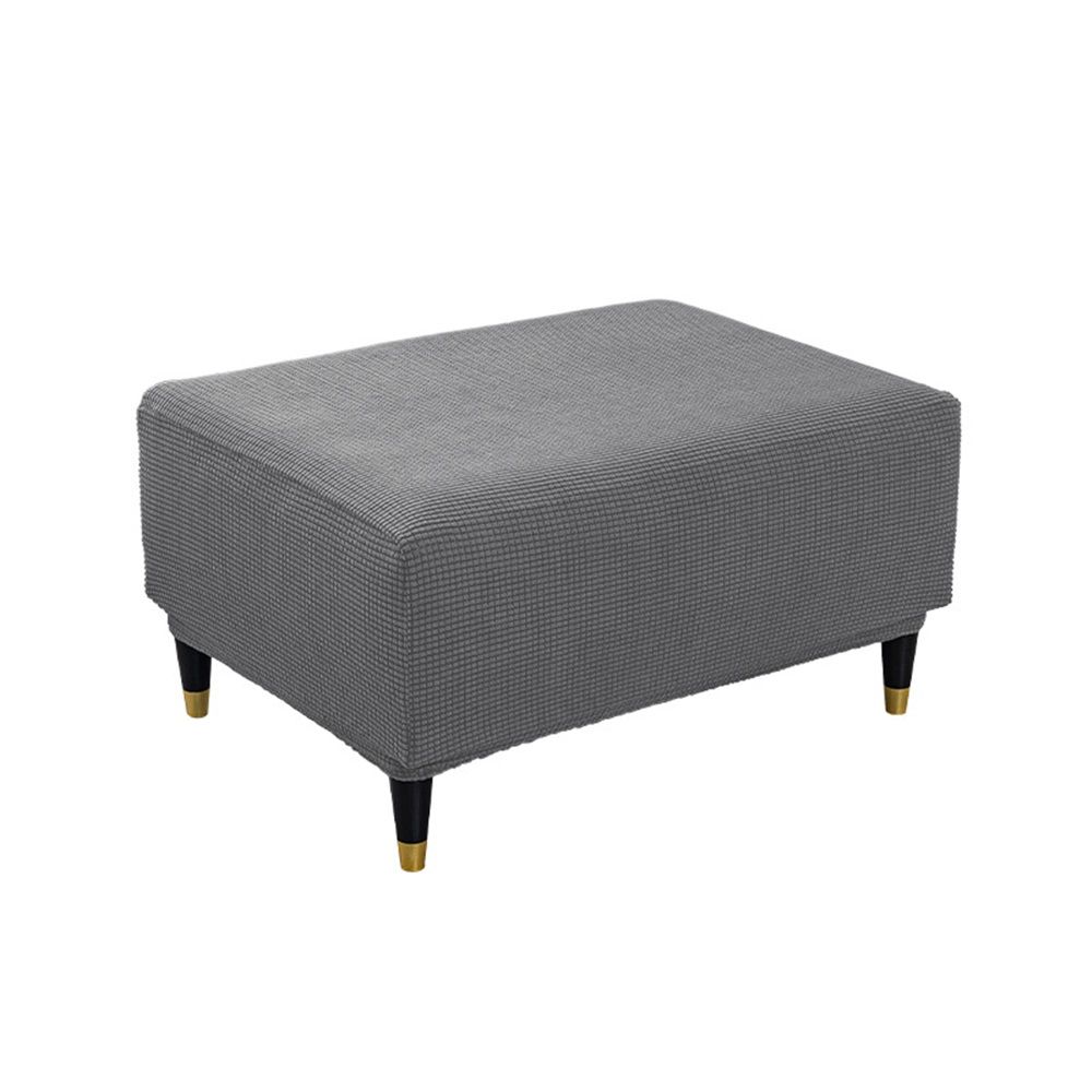Cover Slipcover Rectangle Footrest Sofa Slipcovers Stool Cover Footstool Protector Covers Feature Stretch Thick Soft Jacquard Fabric Removable Washable