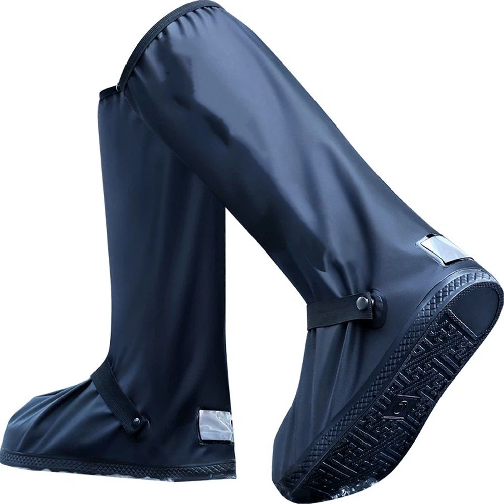 Waterproof Shoe Covers For Rain，Rain Boot Covers With Zipper,Reusable & Foldable,Non-Slip Snow Boot Covers for Men and Women (Black, M) 1 Pair