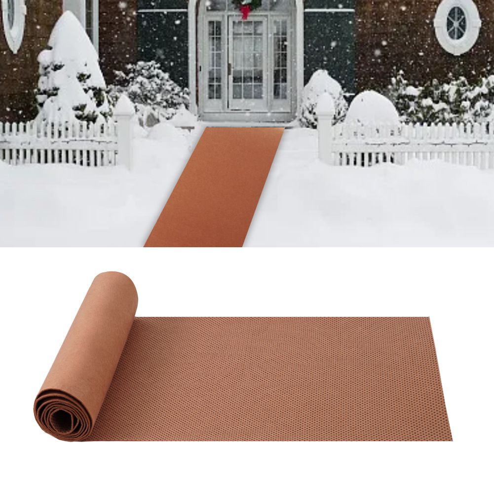 1 Pack 15.7 × 80 Inch No-Slip Ice and Snow Carpet Mats- Natural Coconut Fiber Carpet Anti-Slip Coir Mat for Winter Walkways Front Door Stairs Porch Outdoor Garden Patio Safe &Stable Walking