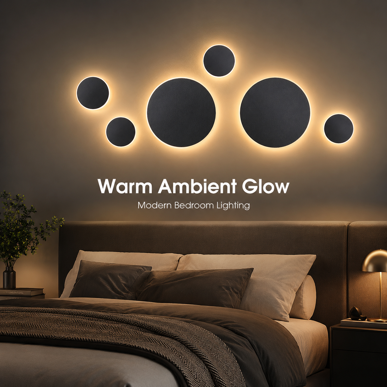 Magnetic Round Wall Lamp 20cm Black