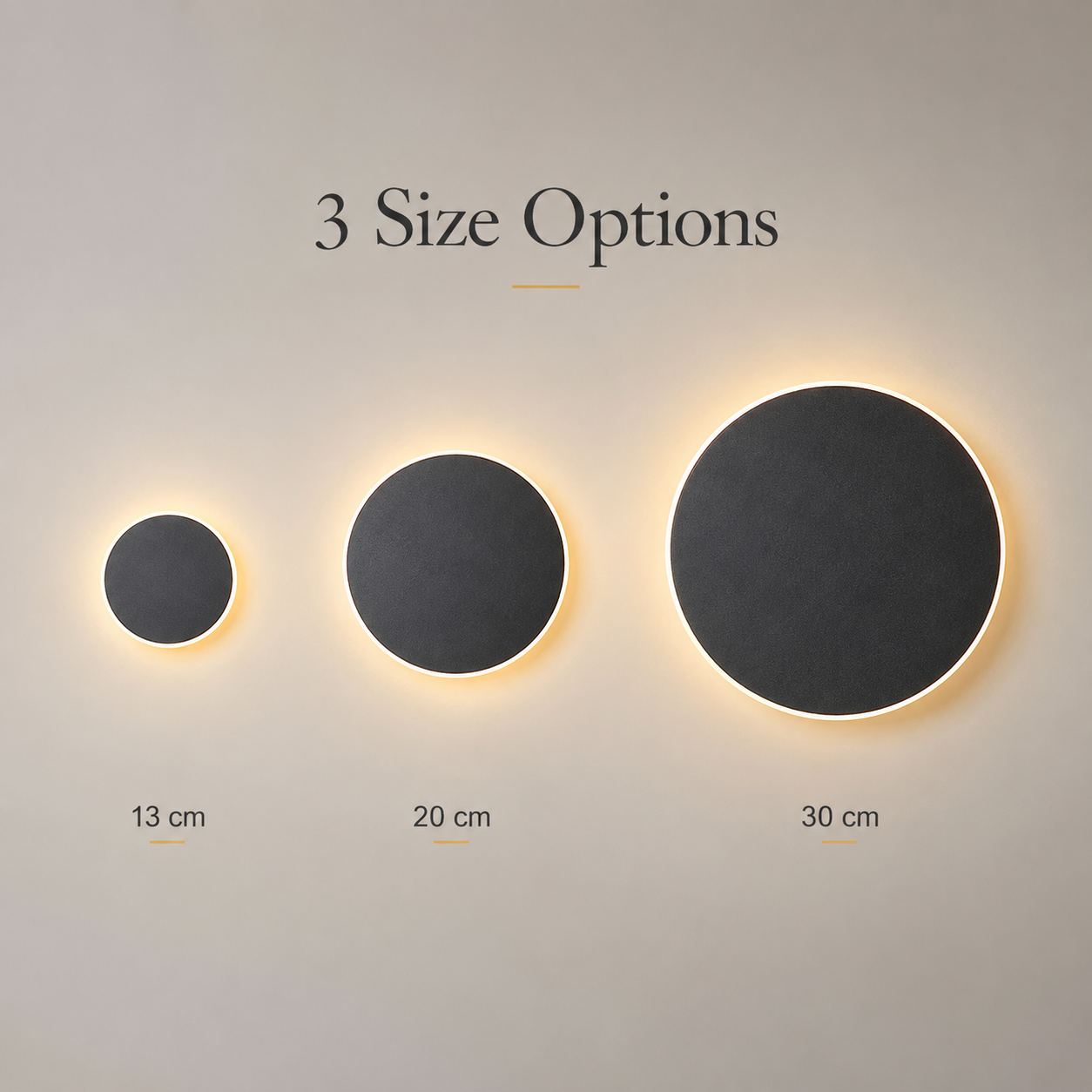 Magnetic Round Wall Lamp 20cm Black