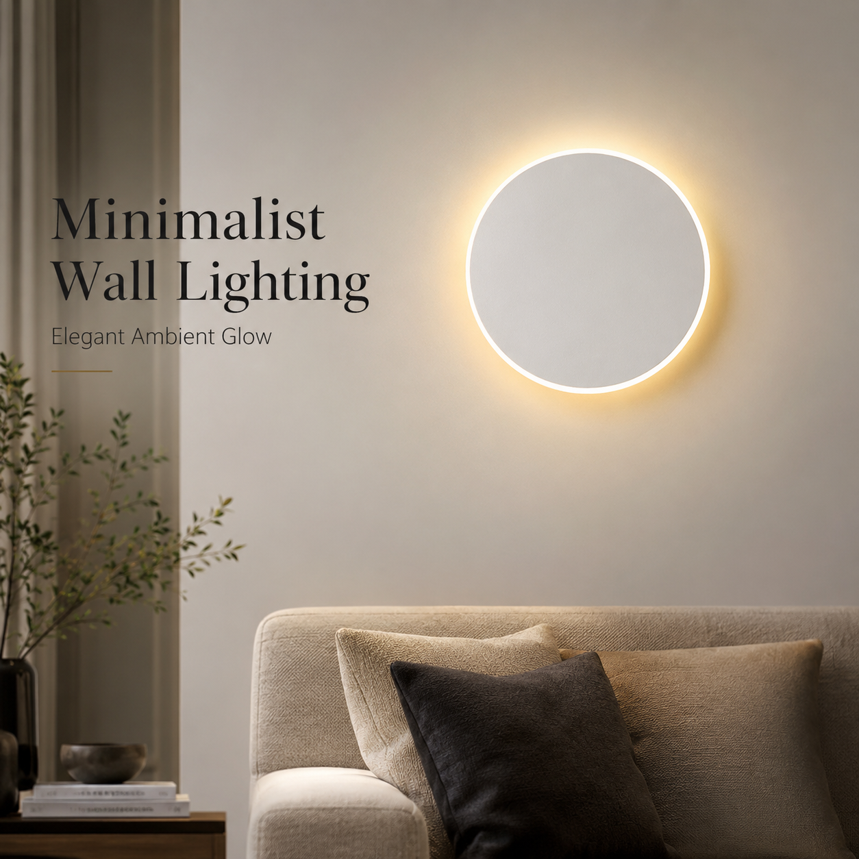 Magnetic Round Wall Lamp 13cm Black