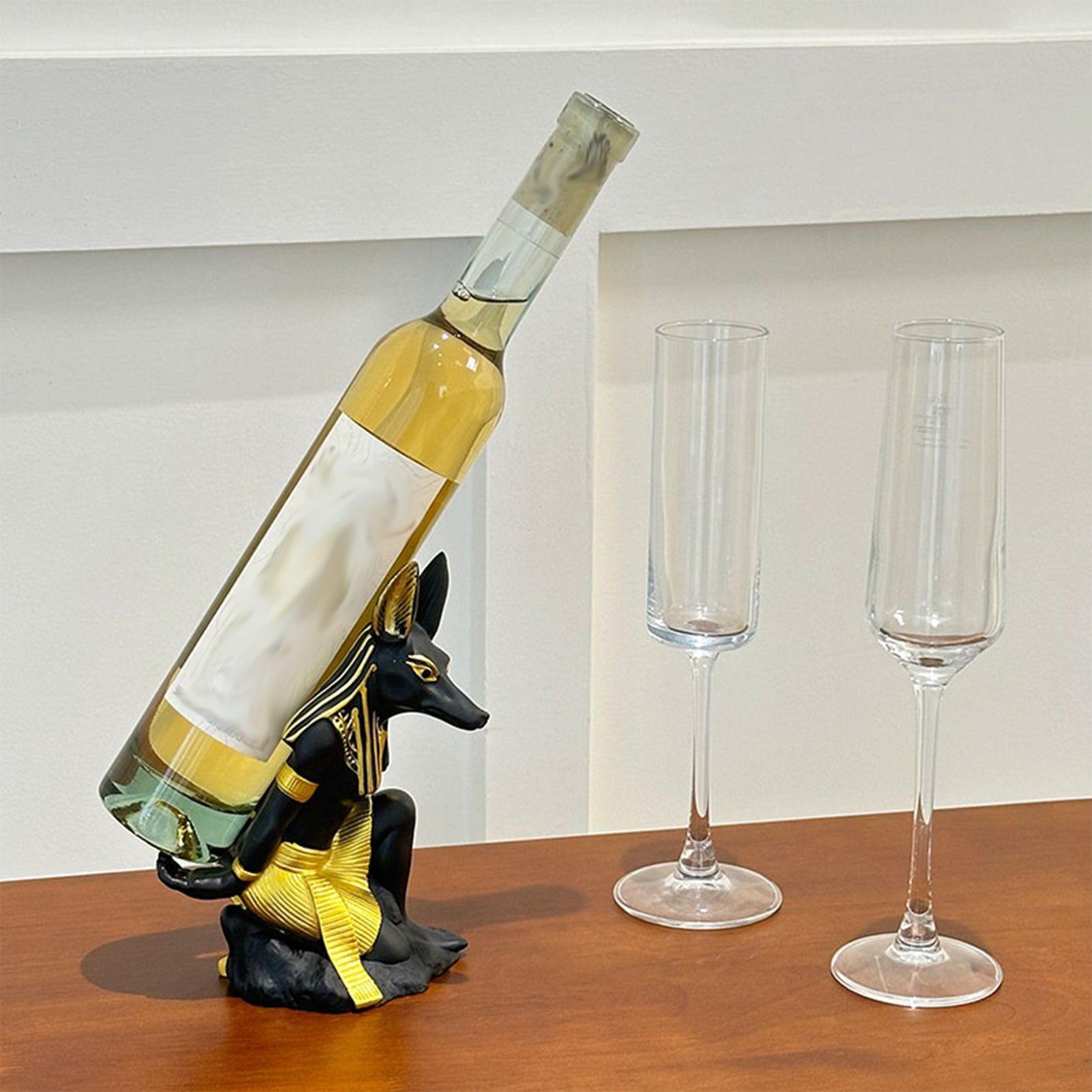 Ancient Egyptian Anubis Wine Rack - Creative Resin Craft Wine Bottle Holder