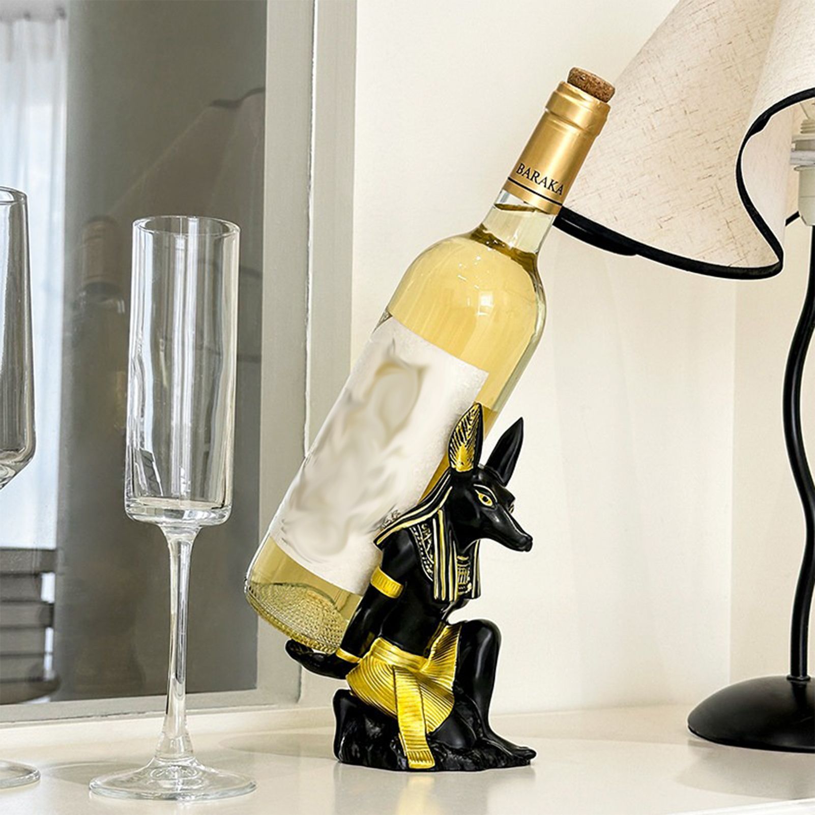 Ancient Egyptian Anubis Wine Rack - Creative Resin Craft Wine Bottle Holder