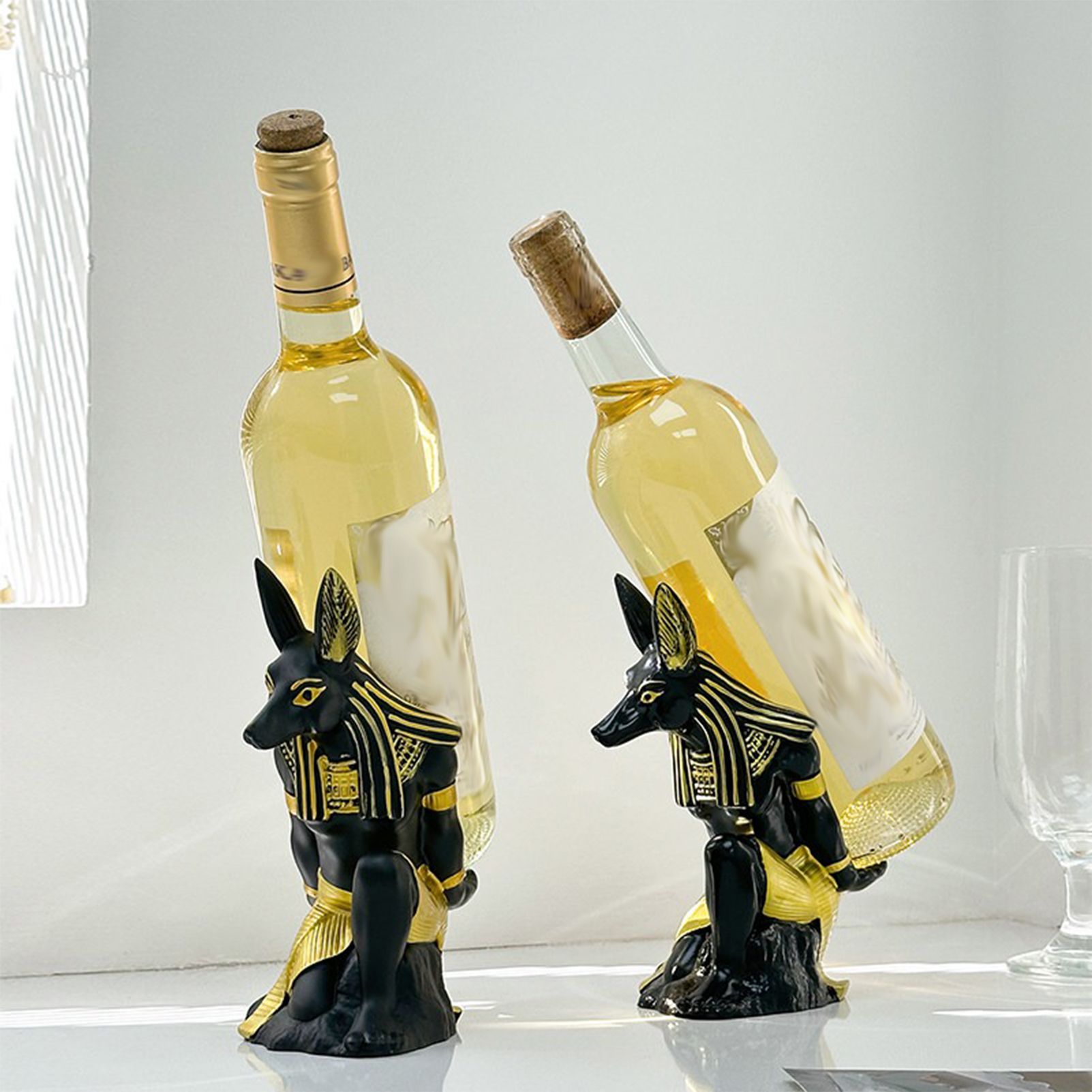 Ancient Egyptian Anubis Wine Rack - Creative Resin Craft Wine Bottle Holder