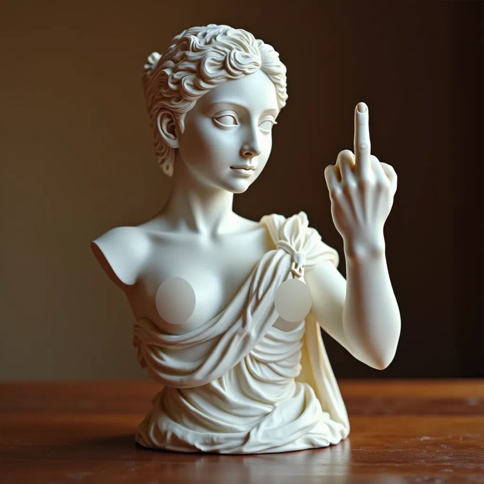 Rebellious Venus Statue Modern Resin Sculpture of Aphrodite Giving the Middle Finger Edgy Home Decor Rebellious Venus Statue Modern Resin Sculpture of Aphrodite Giving the Middle Finger Edgy Home Decor