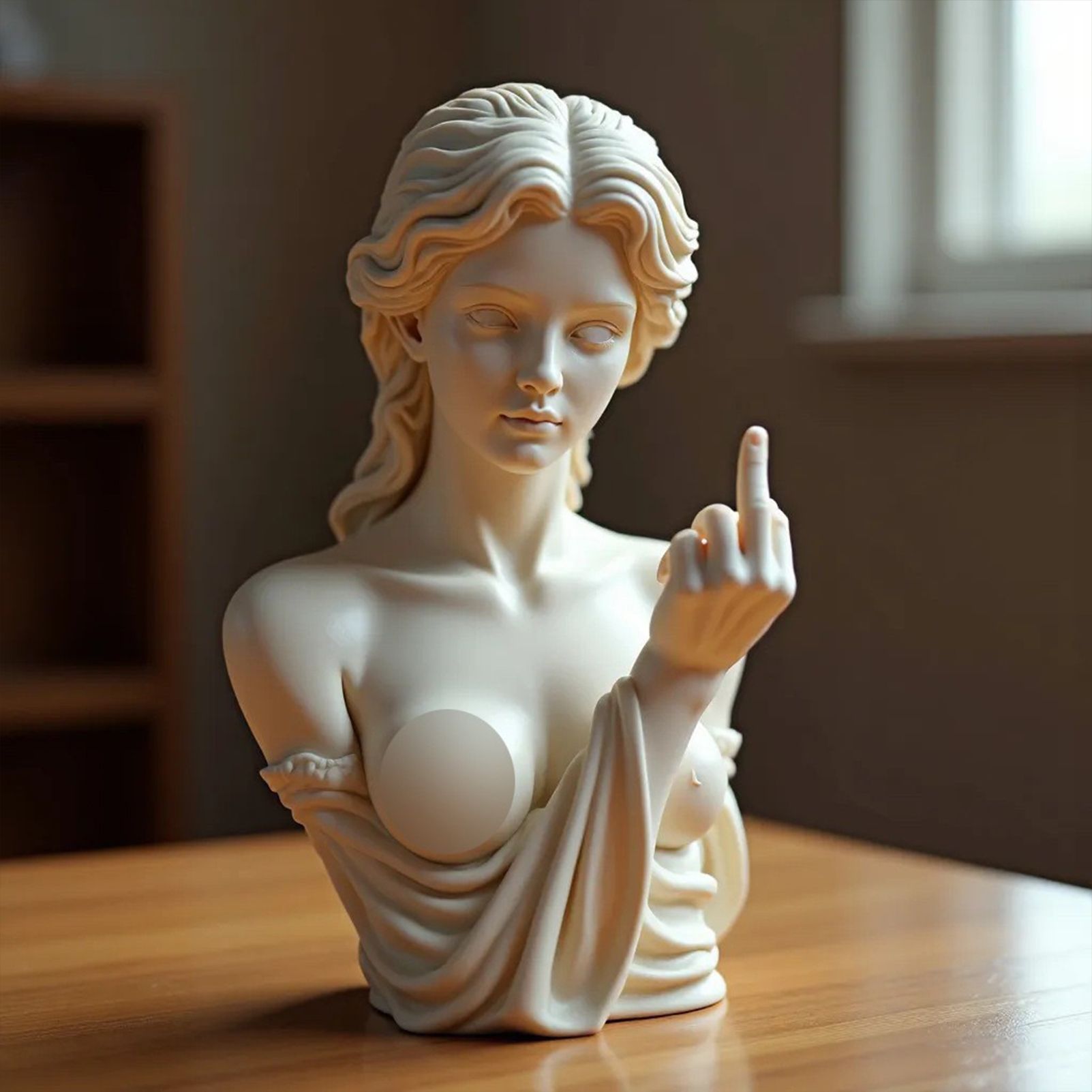 Rebellious Venus Statue Modern Resin Sculpture of Aphrodite Giving the Middle Finger Edgy Home Decor Rebellious Venus Statue Modern Resin Sculpture of Aphrodite Giving the Middle Finger Edgy Home Decor