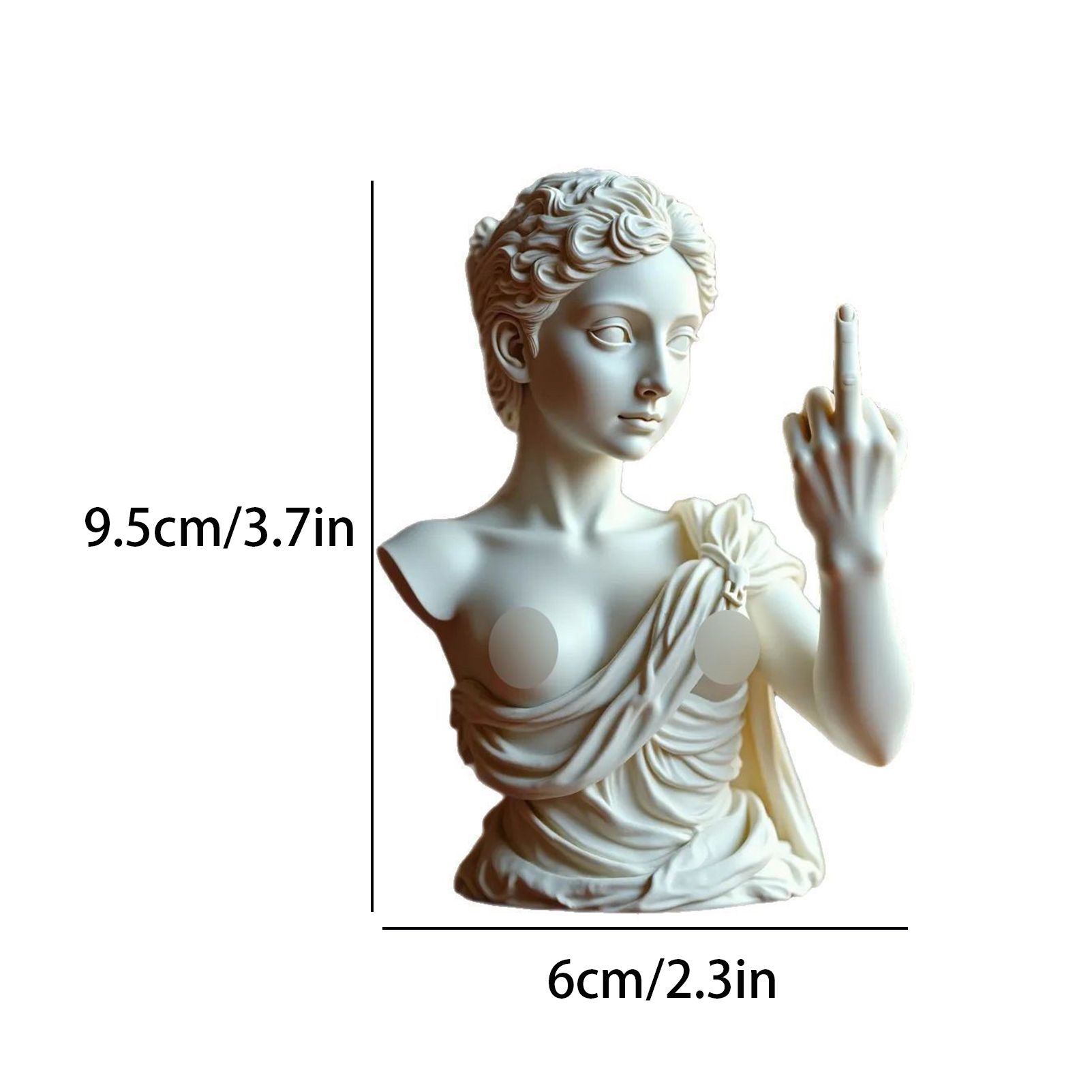 Rebellious Venus Statue Modern Resin Sculpture of Aphrodite Giving the Middle Finger Edgy Home Decor