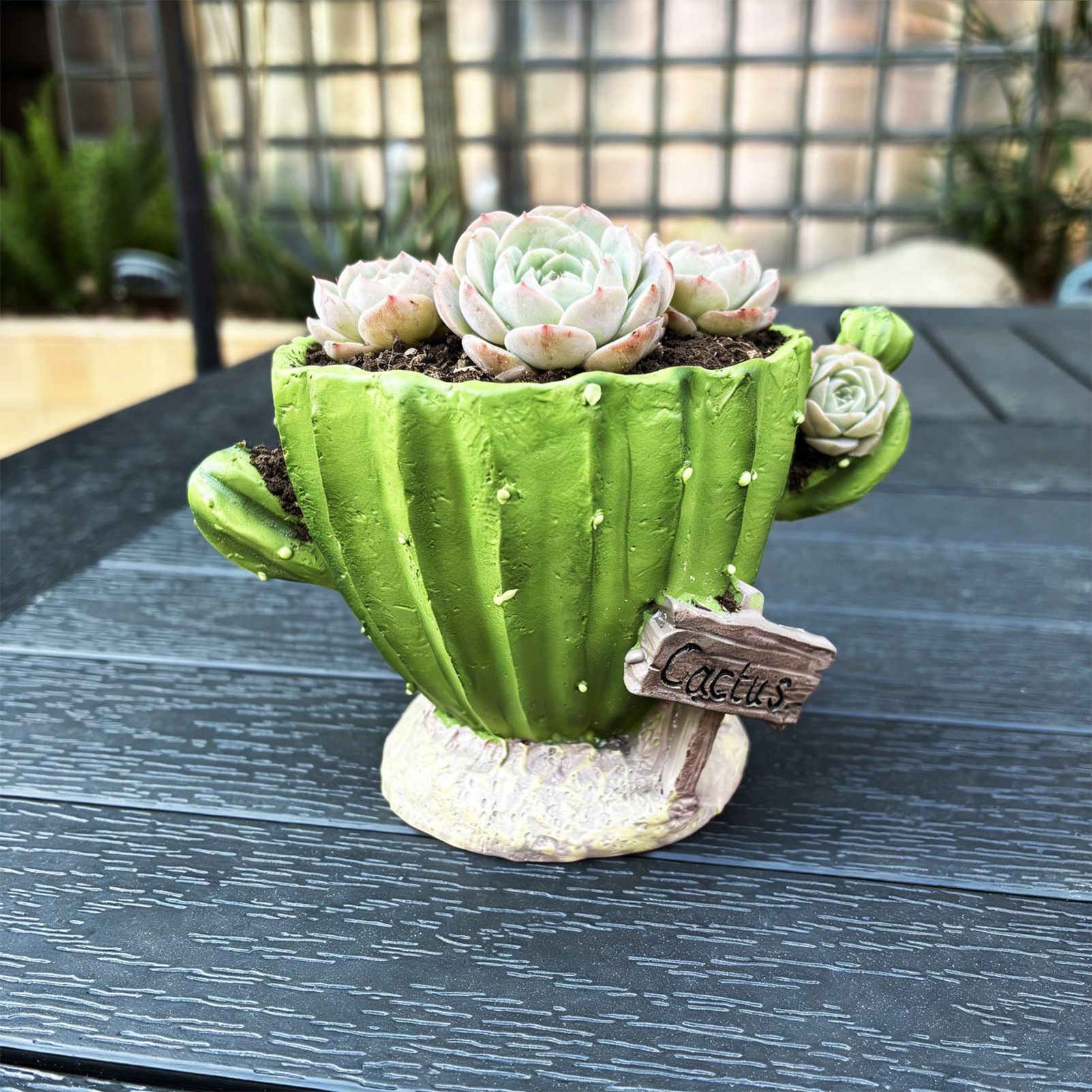 Cactu-Shaped Resin Planter - Mini Multi-Opening Flower Pot for Desktop