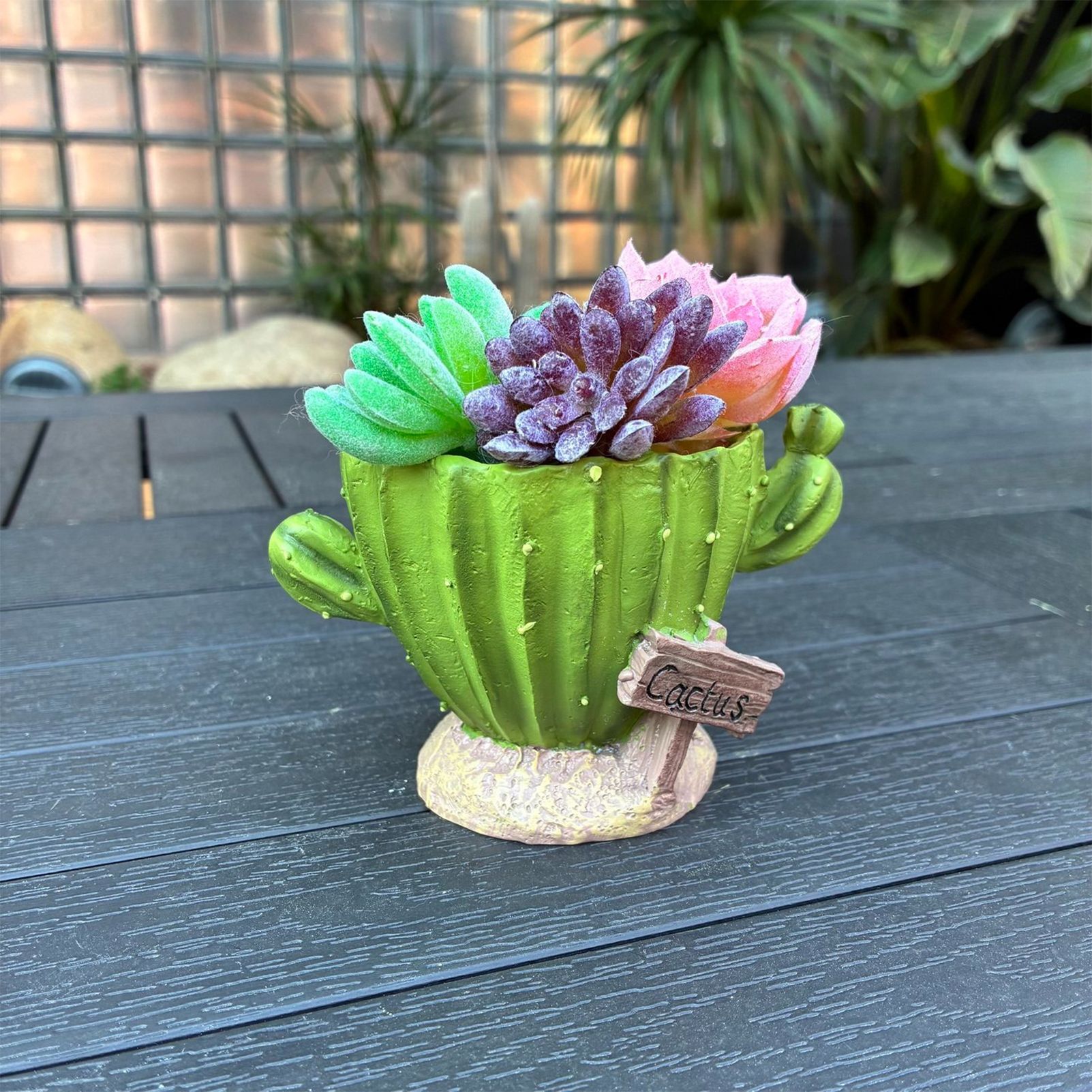 Cactu-Shaped Resin Planter - Mini Multi-Opening Flower Pot for Desktop