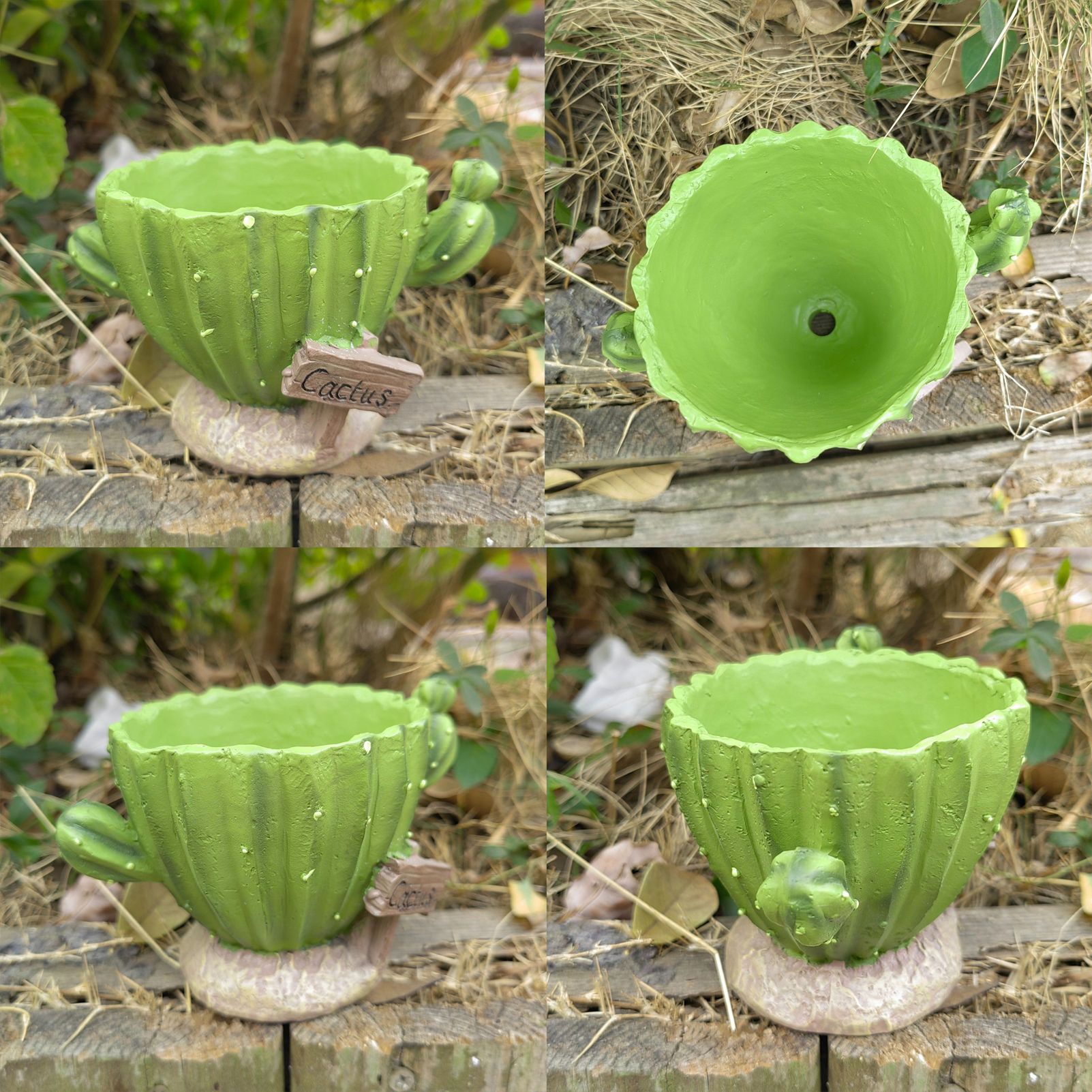 Cactu-Shaped Resin Planter - Mini Multi-Opening Flower Pot for Desktop