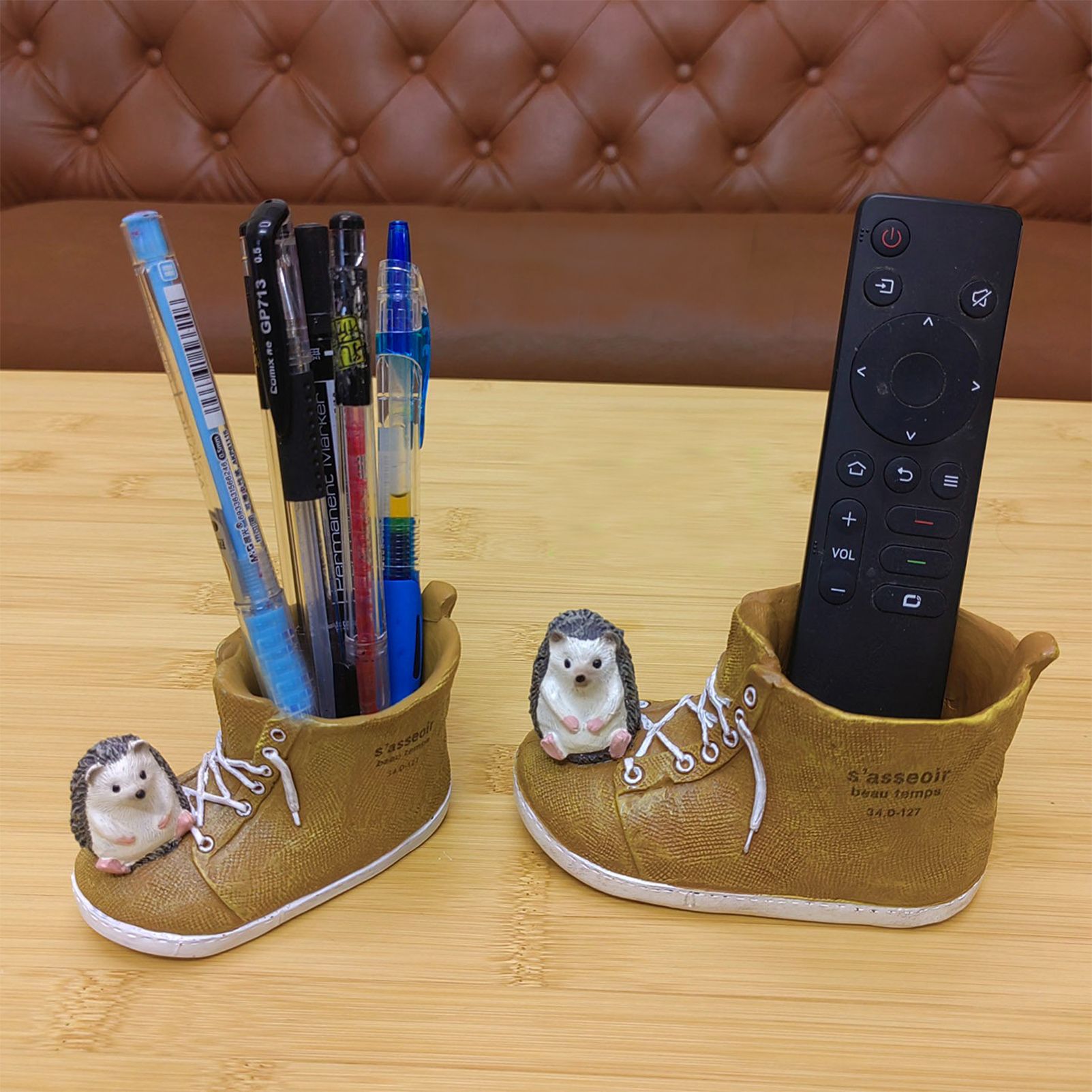 Cute Hedgehog with Resin Shoe Flower Pot with Animal Figurine