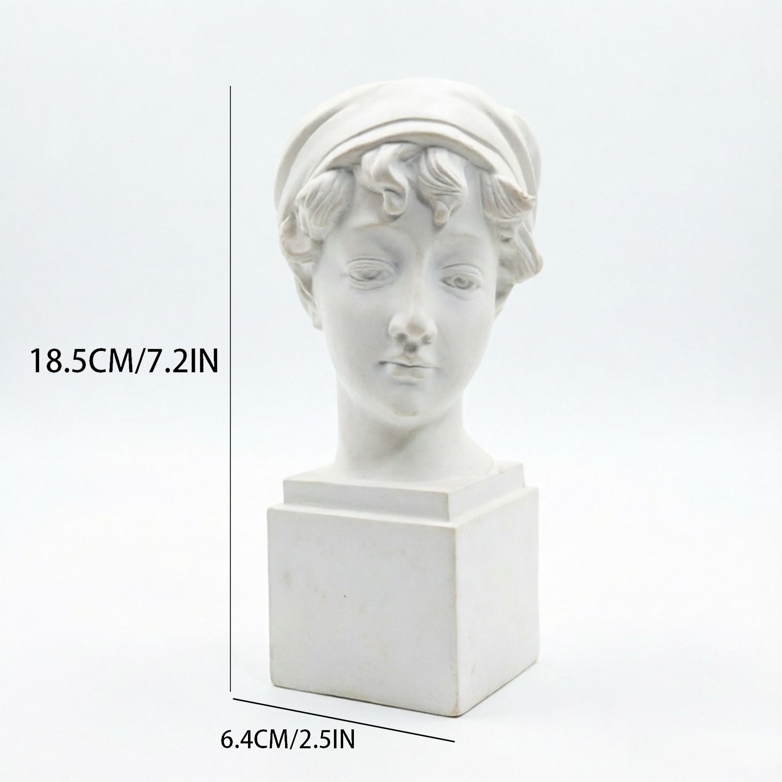 Elegant Girl with a Headscarf Resin Bust Sculpture Flower Vase - Classic European Style Figurine for Home Decor