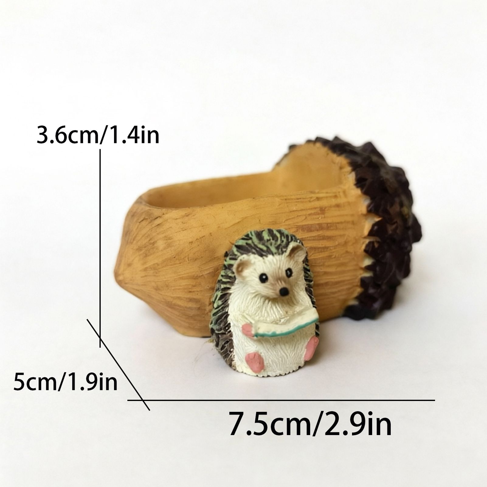 Creative Hedgehog Pinecone Resin Planter