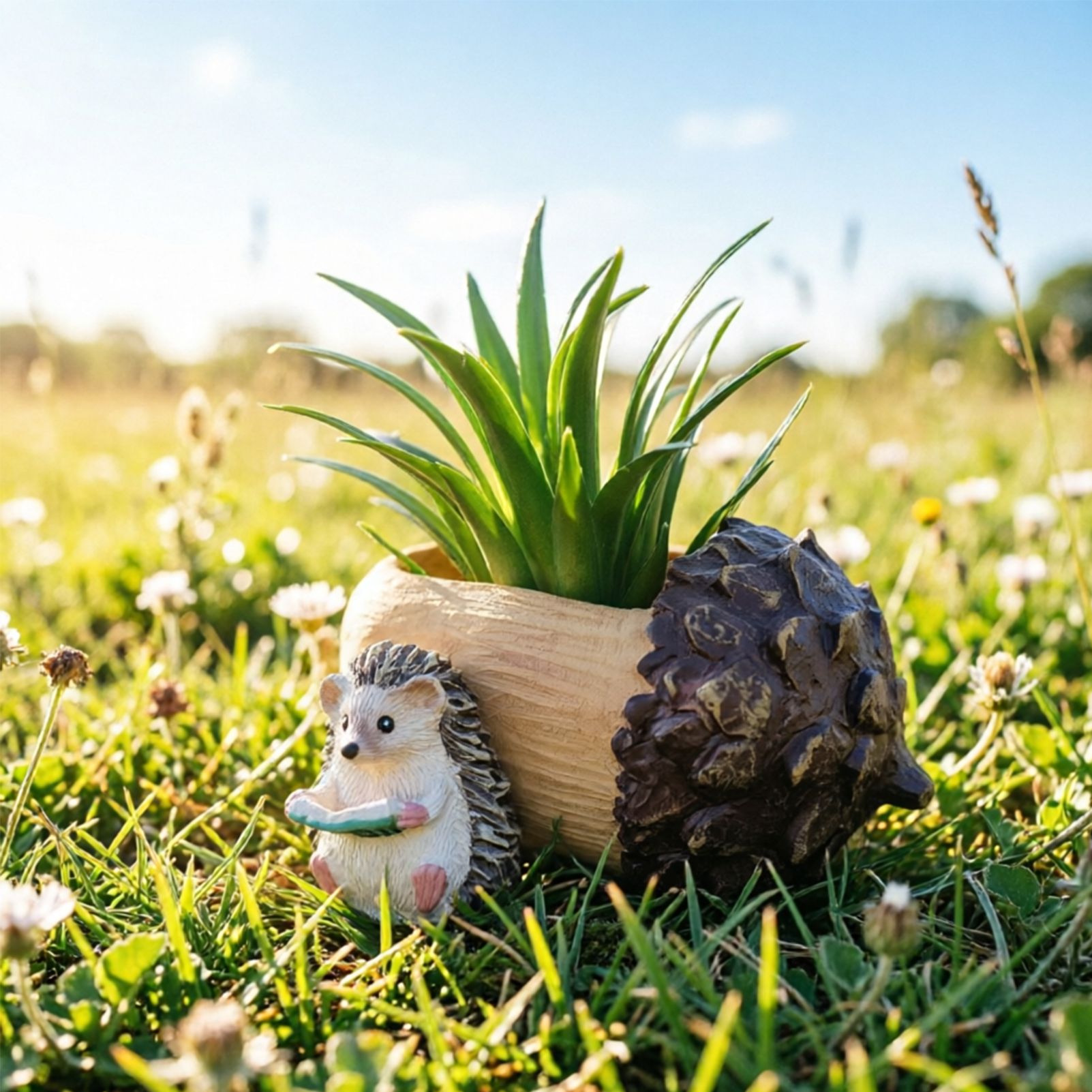 Creative Hedgehog Pinecone Resin Planter