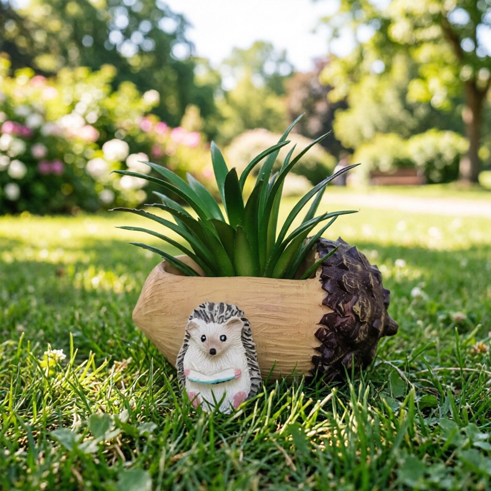Creative Hedgehog Pinecone Resin Planter